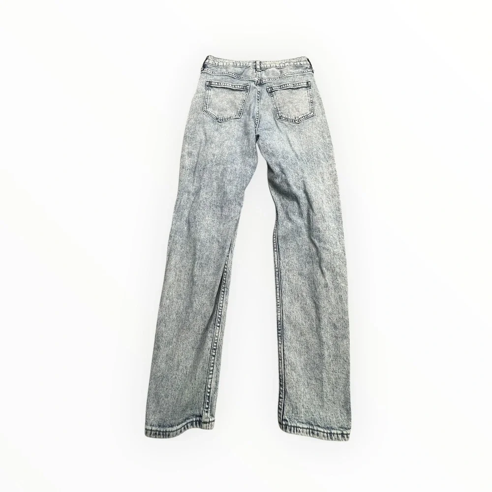 Gap Mom Jean‎ Girls Size 14 Light Blue Acid Wash Distressed High Rise Denim - Picture 2 of 12